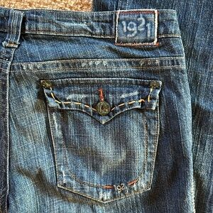 1921 bootleg whipstitched denim jean